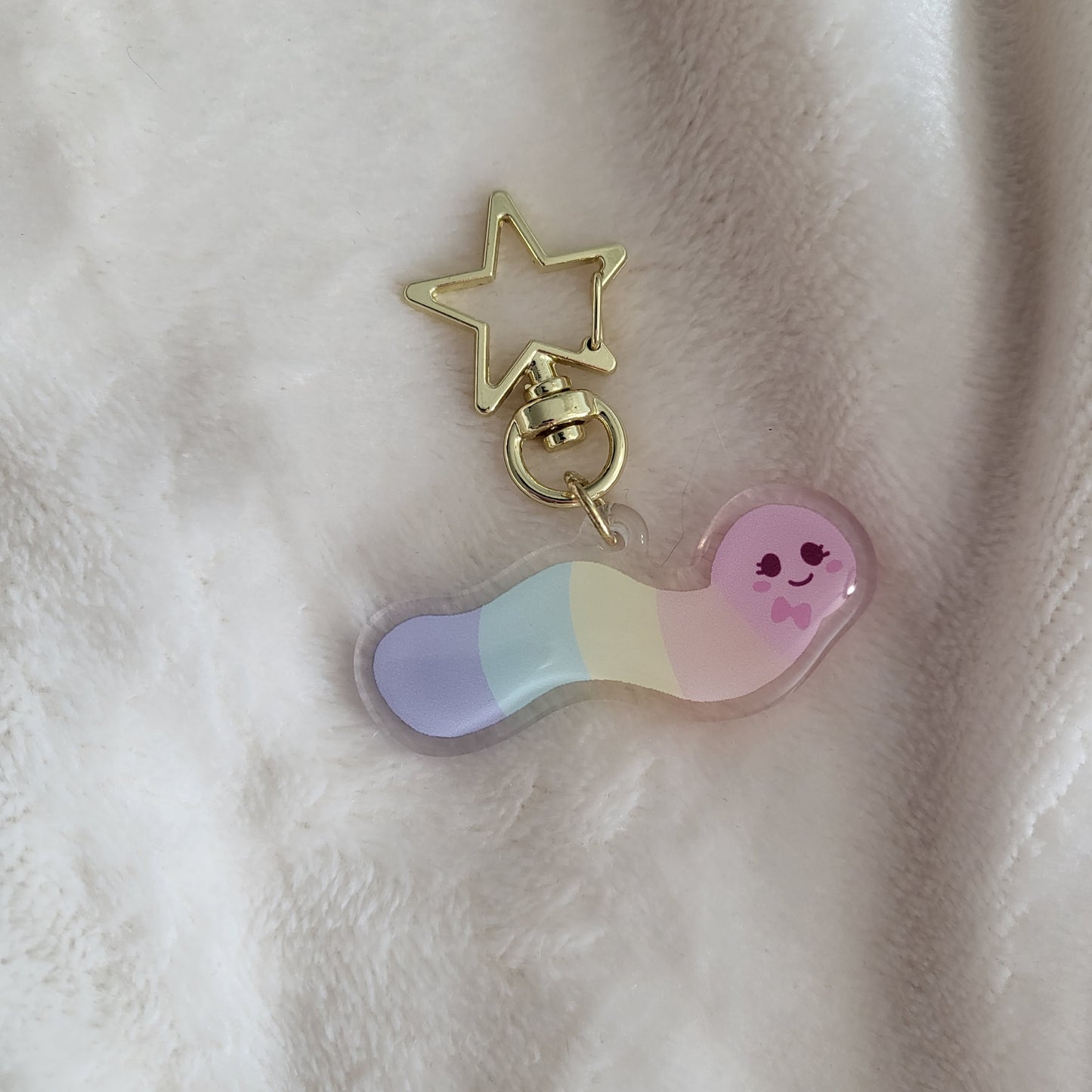 Wormy acrylic keychain