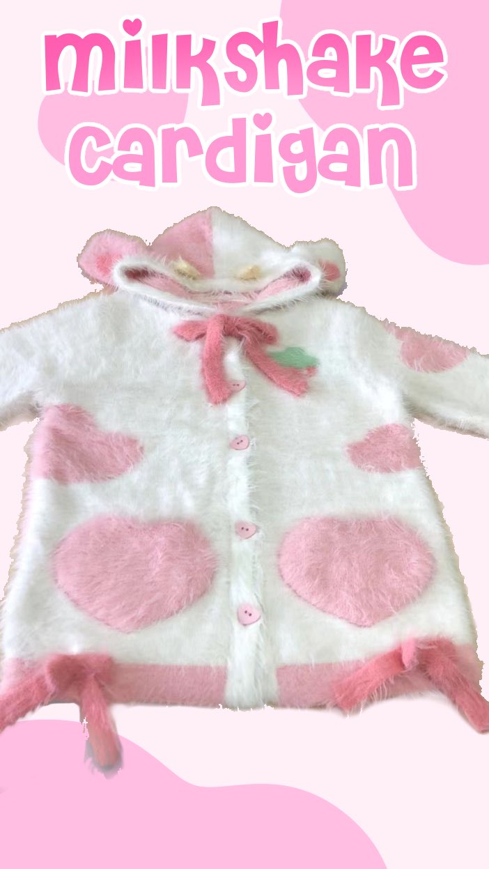 Milkshake the strawberry cow-digan (Cardigan)