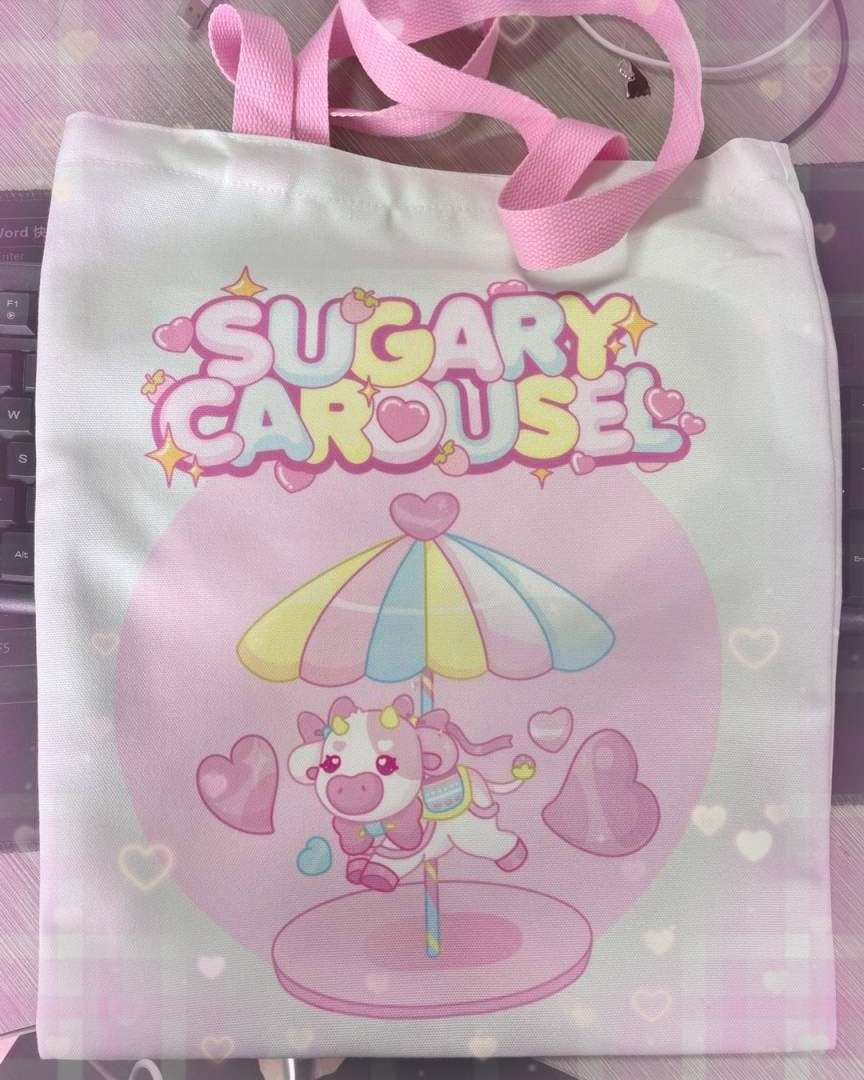 Sugary Carousel canvas tote bag