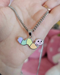 Stainless Steel Rainbow wormy necklace