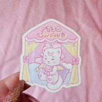 PTSD kitty 2 inch vinyl sticker