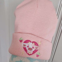 Pink Milkshake head beanie hat