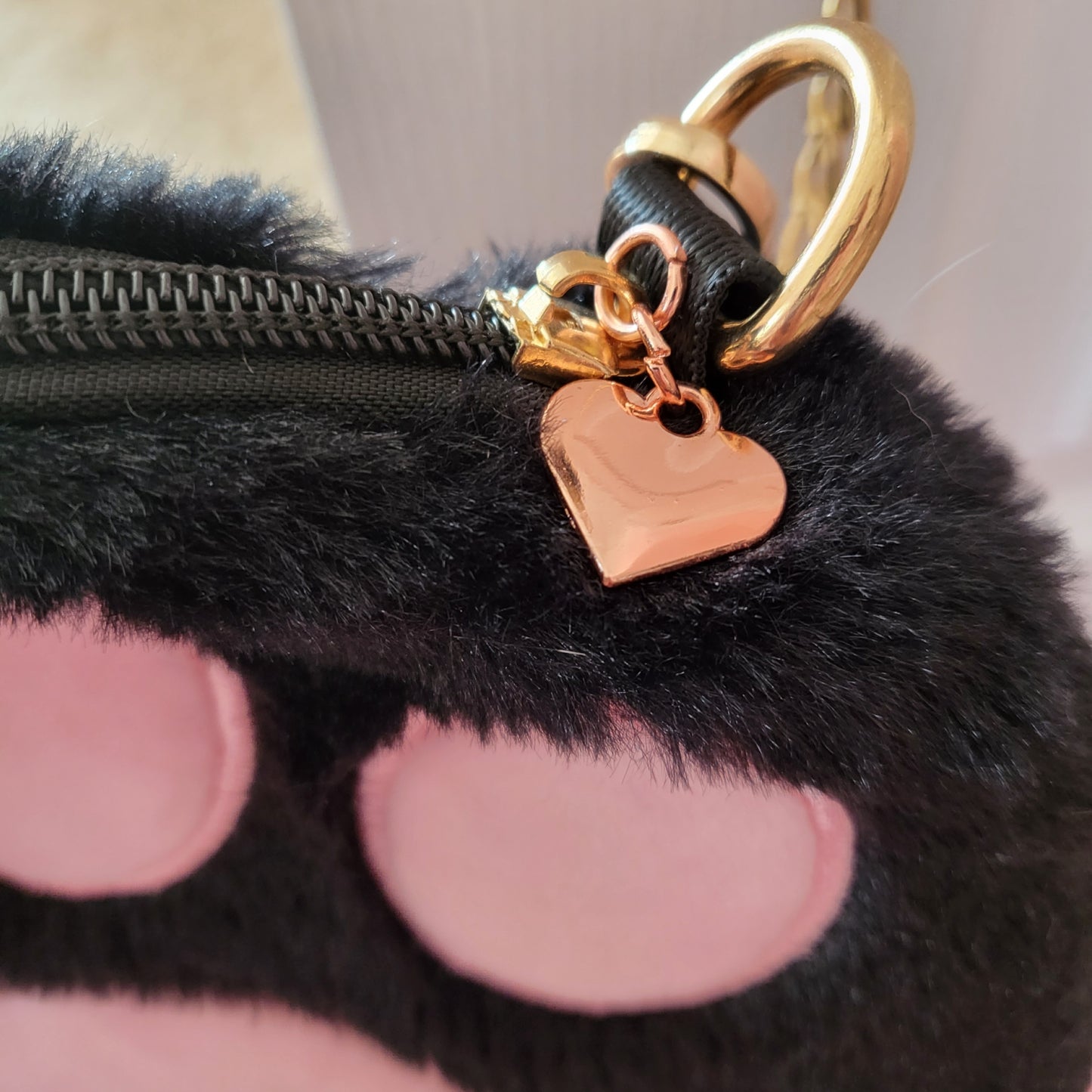 Black cross body paw purse