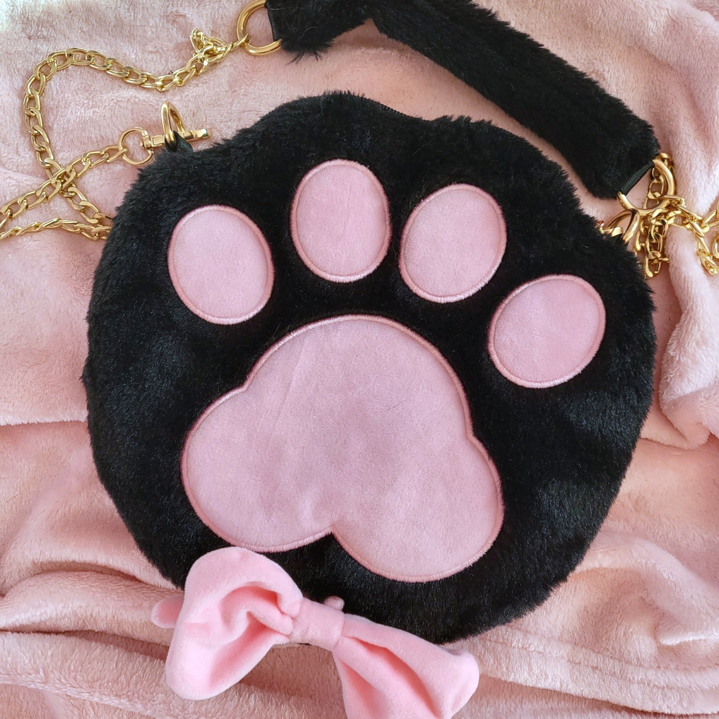 Black cross body paw purse