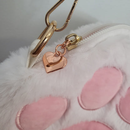 White cross body paw purse